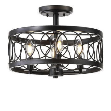 Sylvain 15.5" Metal LED Semi Flush Mount - JONATHAN Y